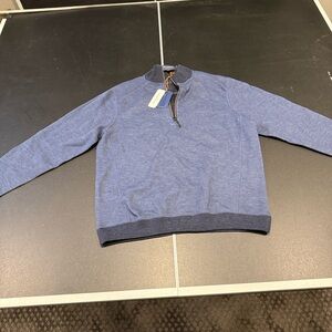 Tommy Bahama Blue Zip-Up Sweater FLIPSIDER HALF ZIP - 15307-BERING BLUE HEATHER